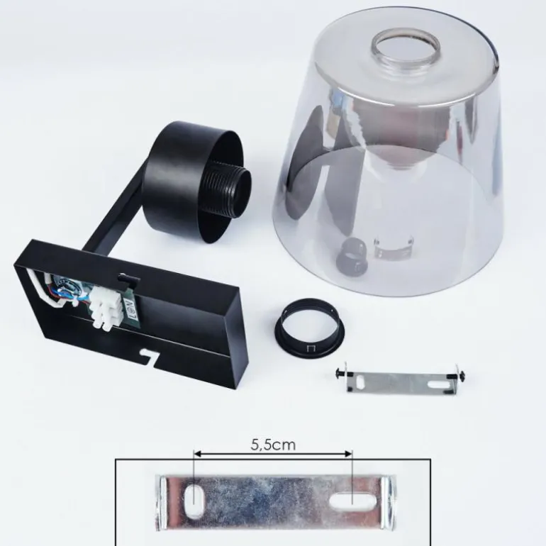 Applique murale Angelshaug Noir, 1 lumière