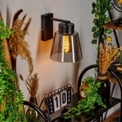 Applique murale Angelshaug Noir, 1 lumière