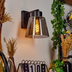 Applique murale Angelshaug Noir, 1 lumière