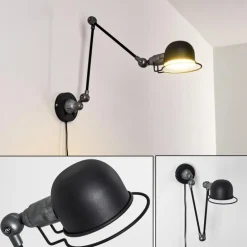 Applique murale Arild Gris, Noir, 1 lumière