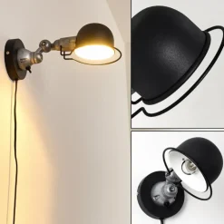 Applique murale Arild Noir, Argenté, 1 lumière