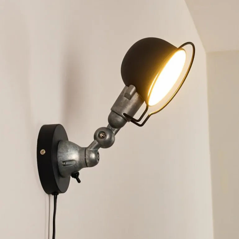 Applique murale Arild Noir, Argenté, 1 lumière