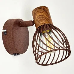 Applique murale Arjen Bois foncé, Rouille, 1 lumière