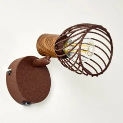 Applique murale Arjen Bois foncé, Rouille, 1 lumière