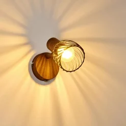 Applique murale Arjen Bois foncé, Rouille, 1 lumière