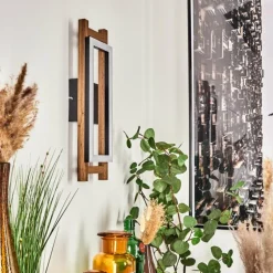 Applique murale Ayajasco LED Couleur bois, Écru, Noir, 1 lumière