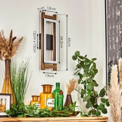 Applique murale Ayajasco LED Couleur bois, Écru, Noir, 1 lumière