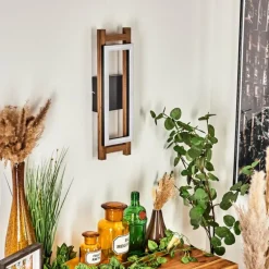 Applique murale Ayajasco LED Couleur bois, Écru, Noir, 1 lumière