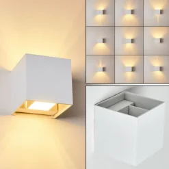 Applique murale Badajoz Blanc, 1 lumière