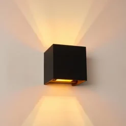 Applique murale Badajoz Cuivre, Noir, 1 lumière