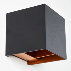 Applique murale Badajoz Cuivre, Noir, 1 lumière