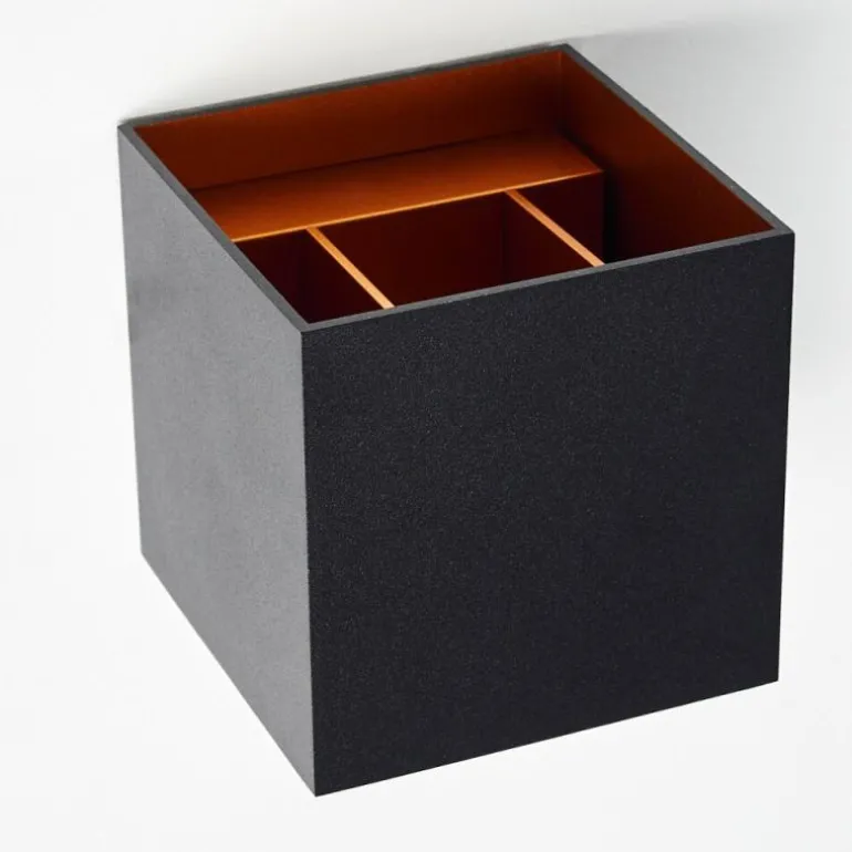 Applique murale Badajoz Cuivre, Noir, 1 lumière