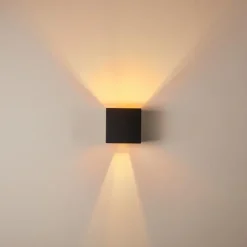 Applique murale Badajoz Cuivre, Noir, 1 lumière