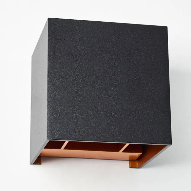 Applique murale Badajoz Cuivre, Noir, 1 lumière