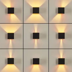 Applique murale Badajoz Cuivre, Noir, 1 lumière