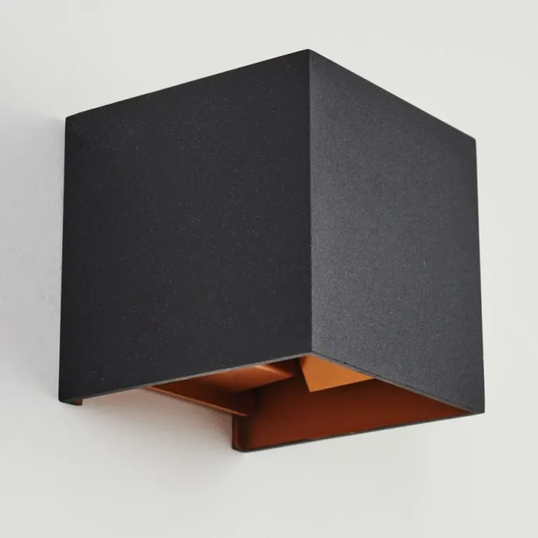 Applique murale Badajoz Cuivre, Noir, 1 lumière