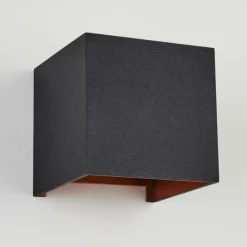 Applique murale Badajoz Cuivre, Noir, 1 lumière