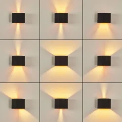 Applique murale Badajoz Cuivre, Noir, 1 lumière