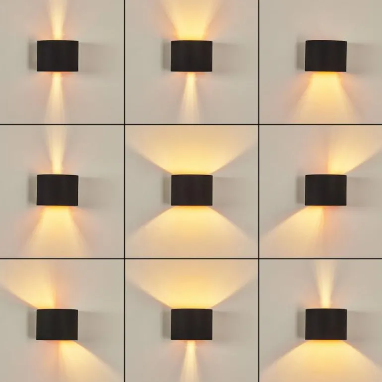 Applique murale Badajoz Cuivre, Noir, 1 lumière