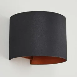 Applique murale Badajoz Cuivre, Noir, 1 lumière