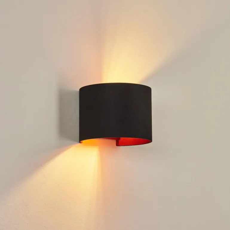 Applique murale Badajoz Cuivre, Noir, 1 lumière