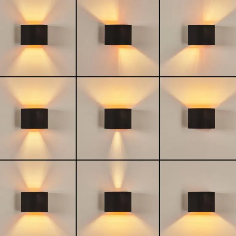 Applique murale Badajoz Cuivre, Noir, 1 lumière