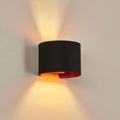 Applique murale Badajoz Cuivre, Noir, 1 lumière