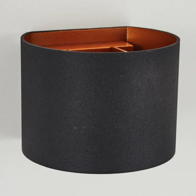 Applique murale Badajoz Cuivre, Noir, 1 lumière