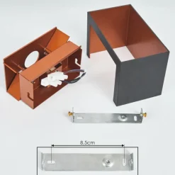 Applique murale Badajoz Cuivre, Noir, 1 lumière