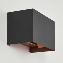 Applique murale Badajoz Cuivre, Noir, 1 lumière