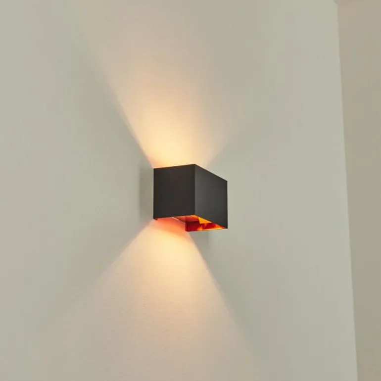 Applique murale Badajoz Cuivre, Noir, 1 lumière