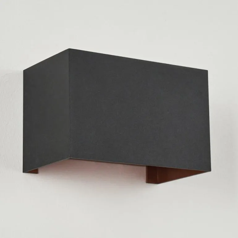 Applique murale Badajoz Cuivre, Noir, 1 lumière