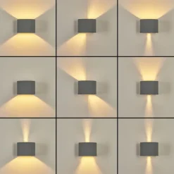 Applique murale Badajoz Gris, 1 lumière