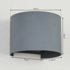 Applique murale Badajoz Gris, 1 lumière