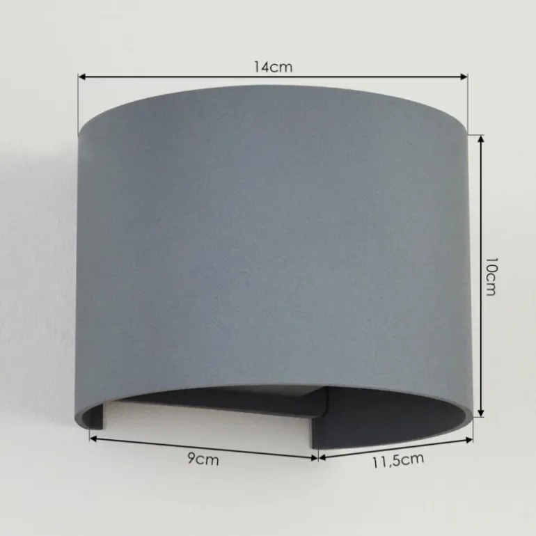 Applique murale Badajoz Gris, 1 lumière