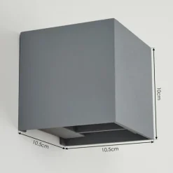 Applique murale Badajoz Gris, 1 lumière