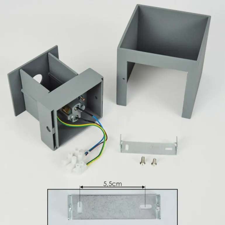 Applique murale Badajoz Gris, 1 lumière