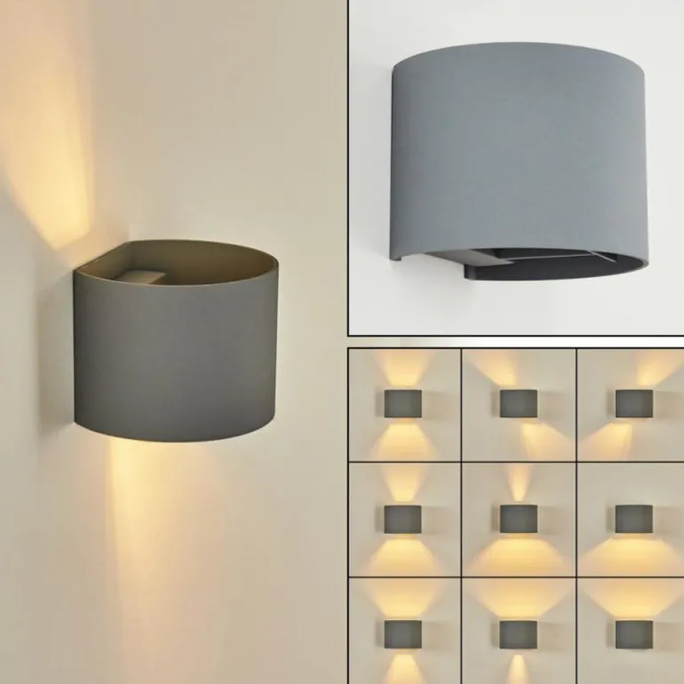 Applique murale Badajoz Gris, 1 lumière