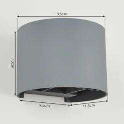 Applique murale Badajoz Gris, 1 lumière