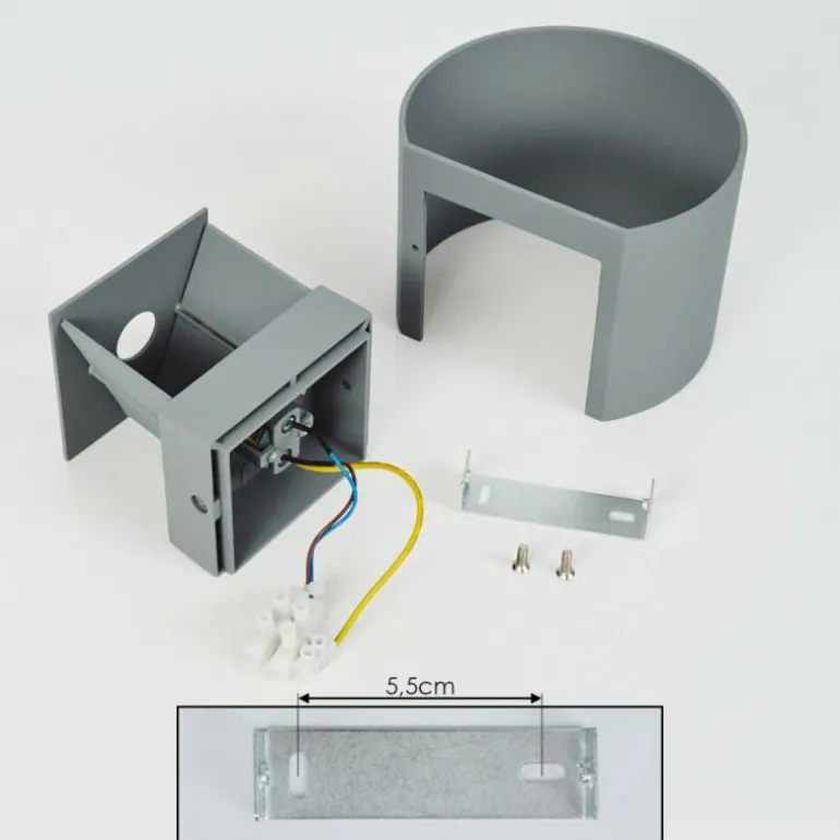 Applique murale Badajoz Gris, 1 lumière