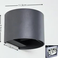 Applique murale Badajoz LED Anthracite, 1 lumière