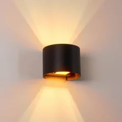 Applique murale Badajoz LED Cuivre, Noir, 1 lumière