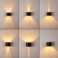 Applique murale Badajoz LED Cuivre, Noir, 1 lumière