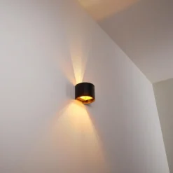 Applique murale Badajoz LED Cuivre, Noir, 1 lumière