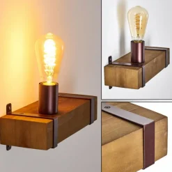 Applique murale Balakovo Bois foncé, Rouille, 1 lumière