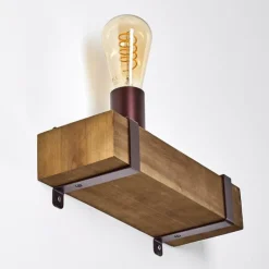 Applique murale Balakovo Bois foncé, Rouille, 1 lumière