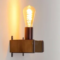 Applique murale Balakovo Bois foncé, Rouille, 1 lumière