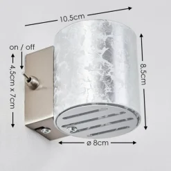 Applique murale Bamako Argenté, 1 lumière