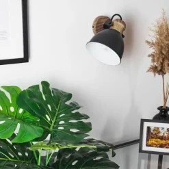 Applique murale Banjul Noir, 1 lumière