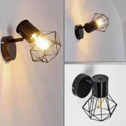 Applique murale Bardhaman Noir, 1 lumière